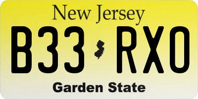 NJ license plate B33RXO