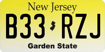 NJ license plate B33RZJ