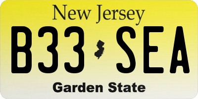 NJ license plate B33SEA