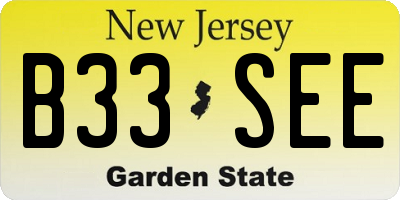 NJ license plate B33SEE
