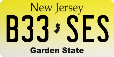 NJ license plate B33SES