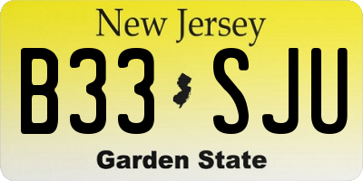 NJ license plate B33SJU