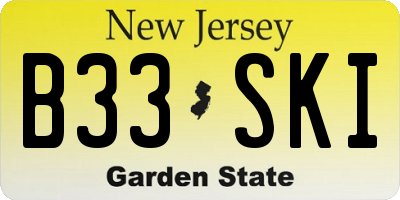 NJ license plate B33SKI