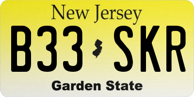NJ license plate B33SKR