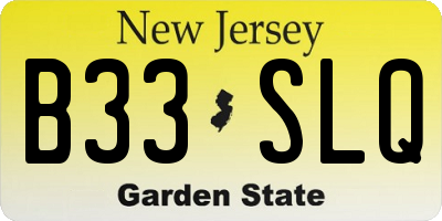 NJ license plate B33SLQ
