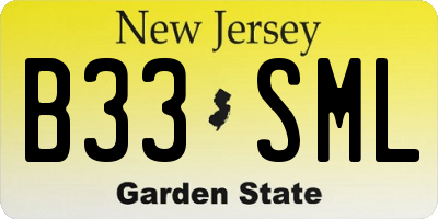 NJ license plate B33SML