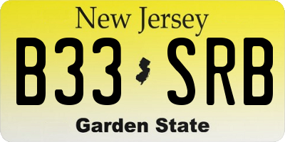 NJ license plate B33SRB