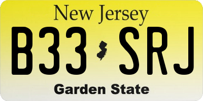 NJ license plate B33SRJ