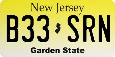 NJ license plate B33SRN