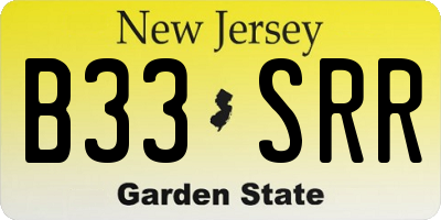 NJ license plate B33SRR