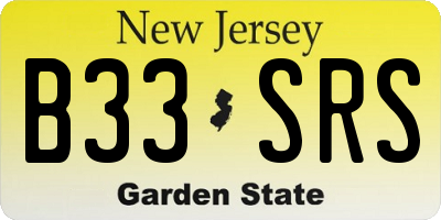 NJ license plate B33SRS