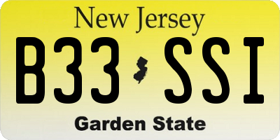 NJ license plate B33SSI