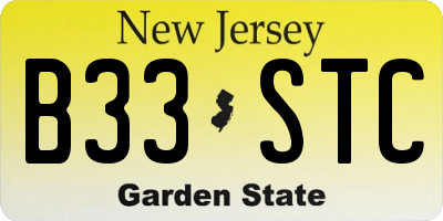 NJ license plate B33STC
