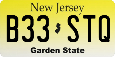 NJ license plate B33STQ