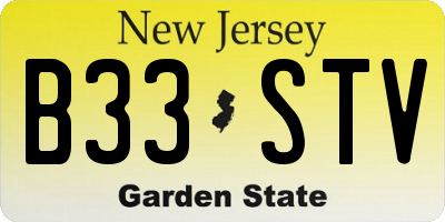 NJ license plate B33STV