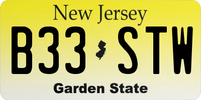 NJ license plate B33STW