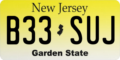 NJ license plate B33SUJ