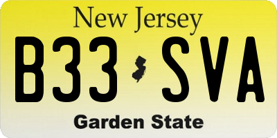 NJ license plate B33SVA