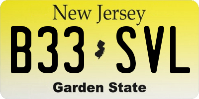 NJ license plate B33SVL