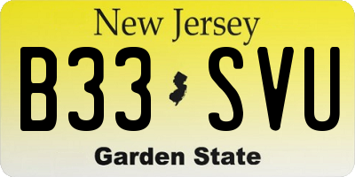 NJ license plate B33SVU