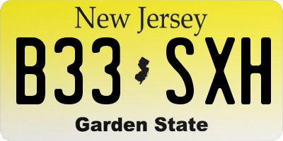 NJ license plate B33SXH