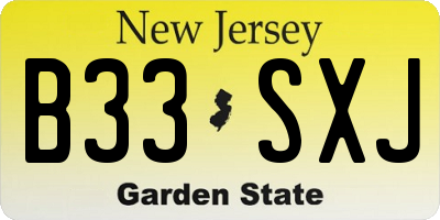 NJ license plate B33SXJ