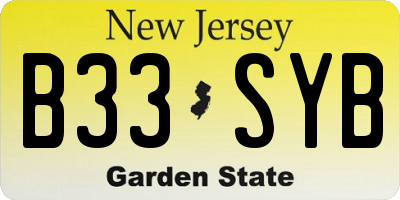 NJ license plate B33SYB