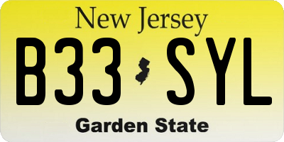 NJ license plate B33SYL