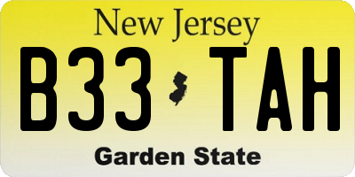NJ license plate B33TAH