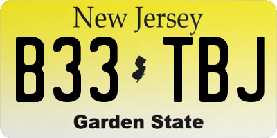 NJ license plate B33TBJ