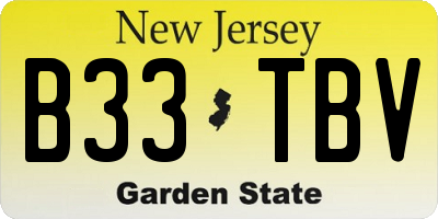 NJ license plate B33TBV