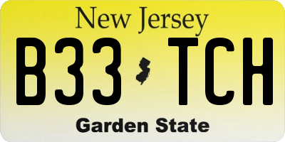 NJ license plate B33TCH