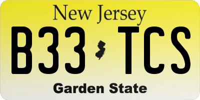 NJ license plate B33TCS