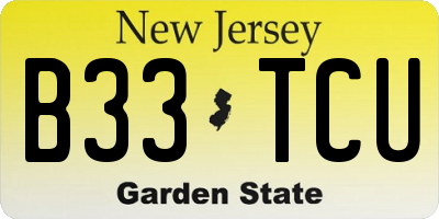 NJ license plate B33TCU