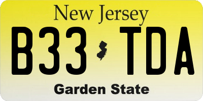 NJ license plate B33TDA