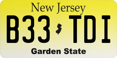 NJ license plate B33TDI
