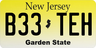 NJ license plate B33TEH