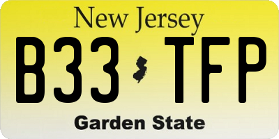 NJ license plate B33TFP