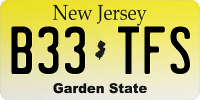 NJ license plate B33TFS