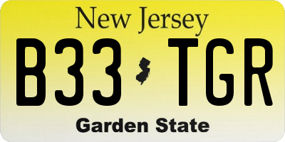 NJ license plate B33TGR