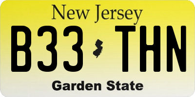 NJ license plate B33THN