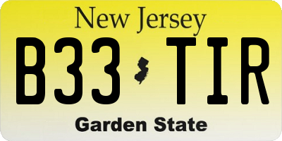 NJ license plate B33TIR