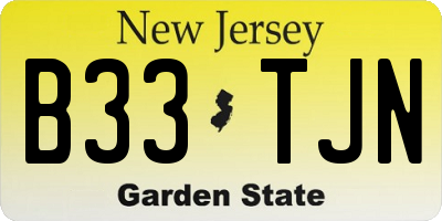 NJ license plate B33TJN