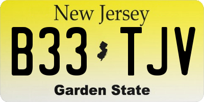 NJ license plate B33TJV