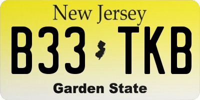 NJ license plate B33TKB