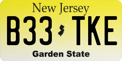 NJ license plate B33TKE