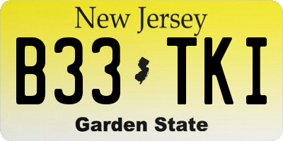 NJ license plate B33TKI