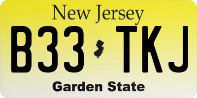 NJ license plate B33TKJ
