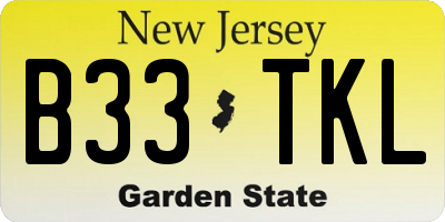 NJ license plate B33TKL