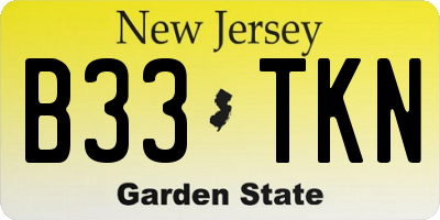 NJ license plate B33TKN